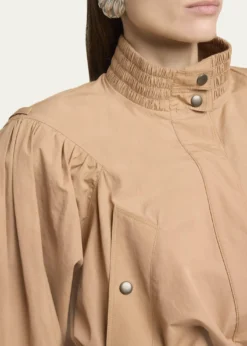 ChloeTechnical Cotton Puff-Sleeve Crop Jacket