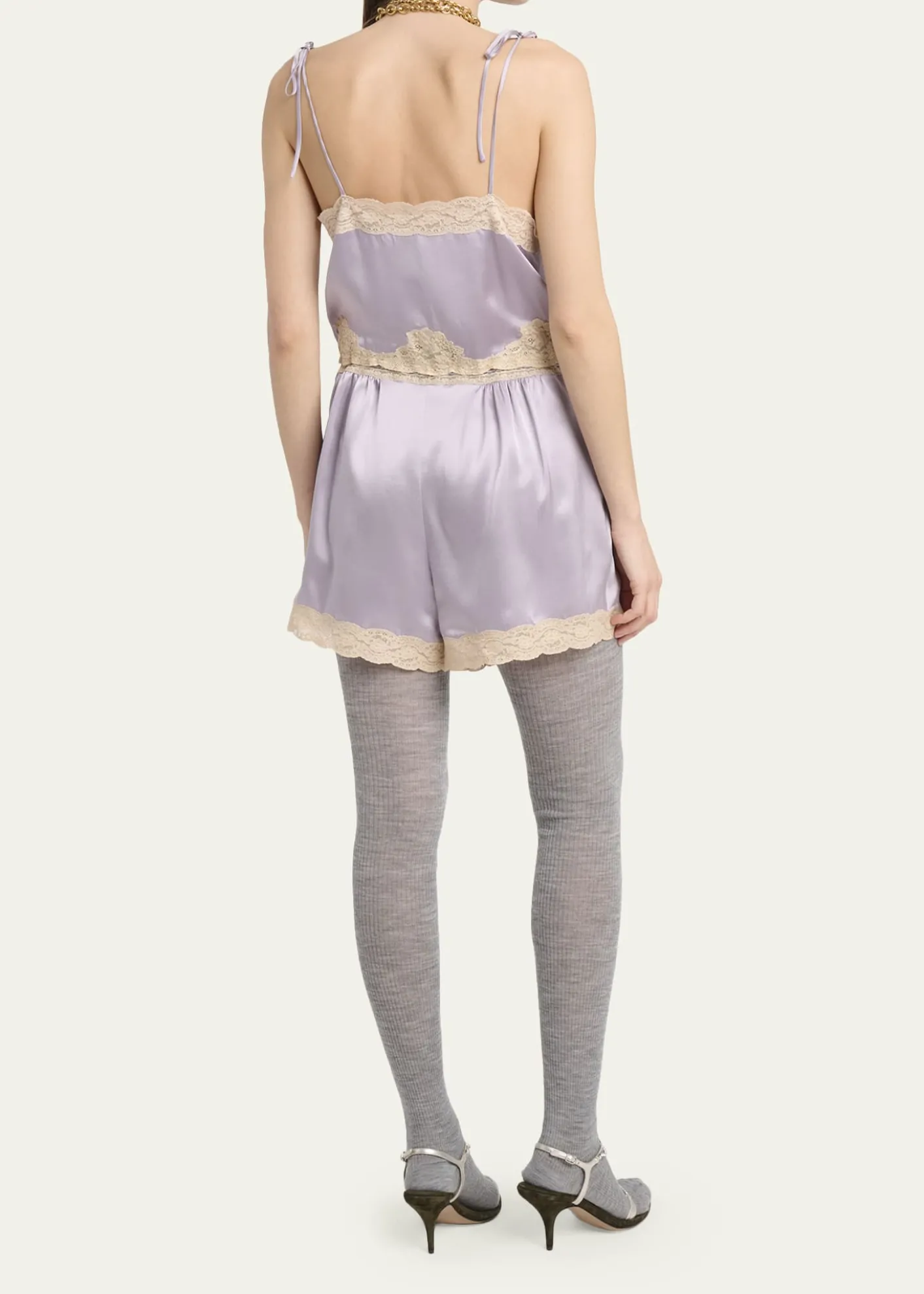ChloeWashed Silk Satin Romper