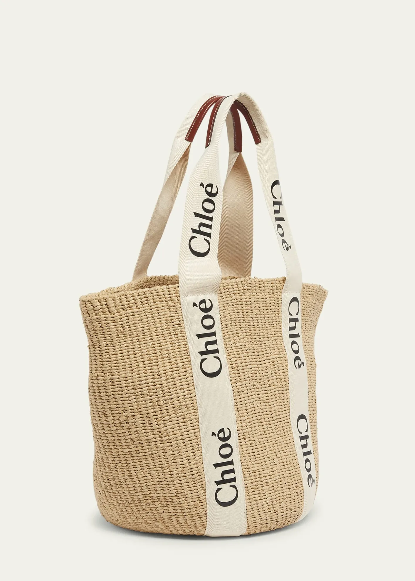 ChloeWoody Large Mifuko Basket Bag in Fair Trade Paper Embellished with Linen