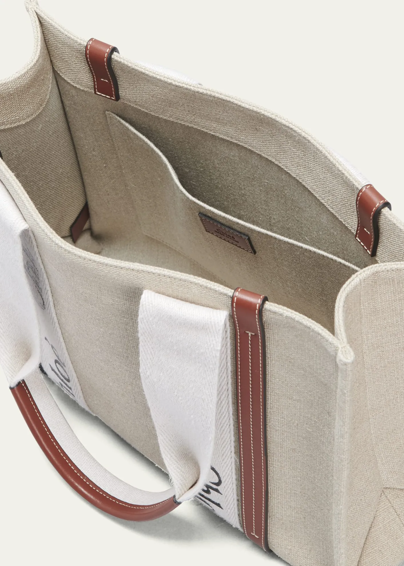ChloeWoody Medium Tote Bag in Linen