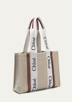 ChloeWoody Medium Tote Bag in Linen