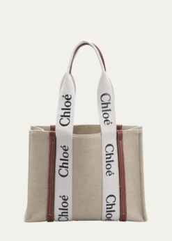 ChloeWoody Medium Tote Bag in Linen