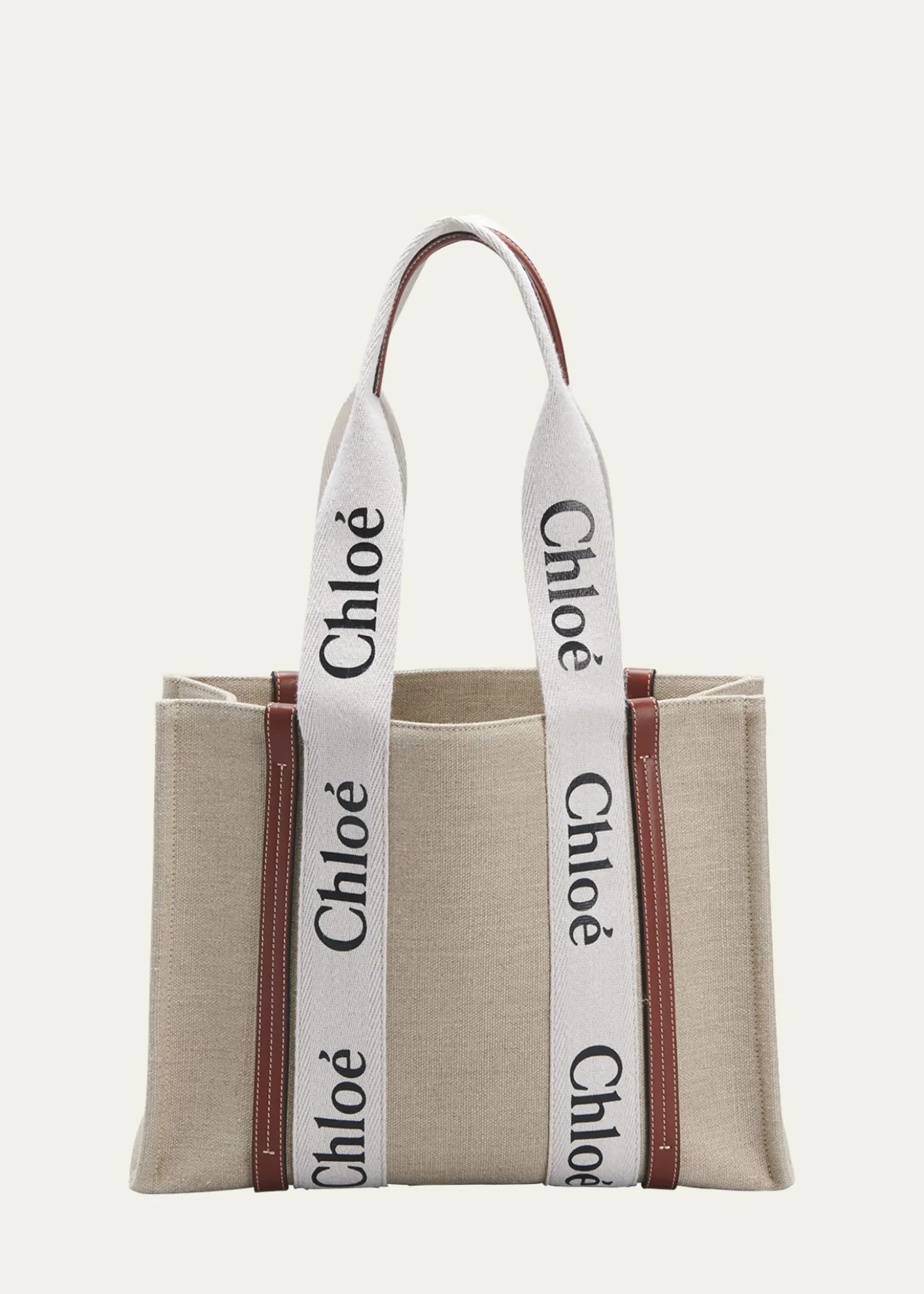 ChloeWoody Medium Tote Bag in Linen