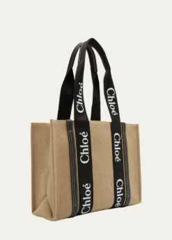 ChloeWoody Medium Tote Bag in Linen