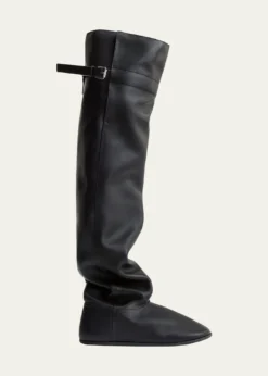 ChristenBig Shearling-Lined Leather Over-the-Knee Boots