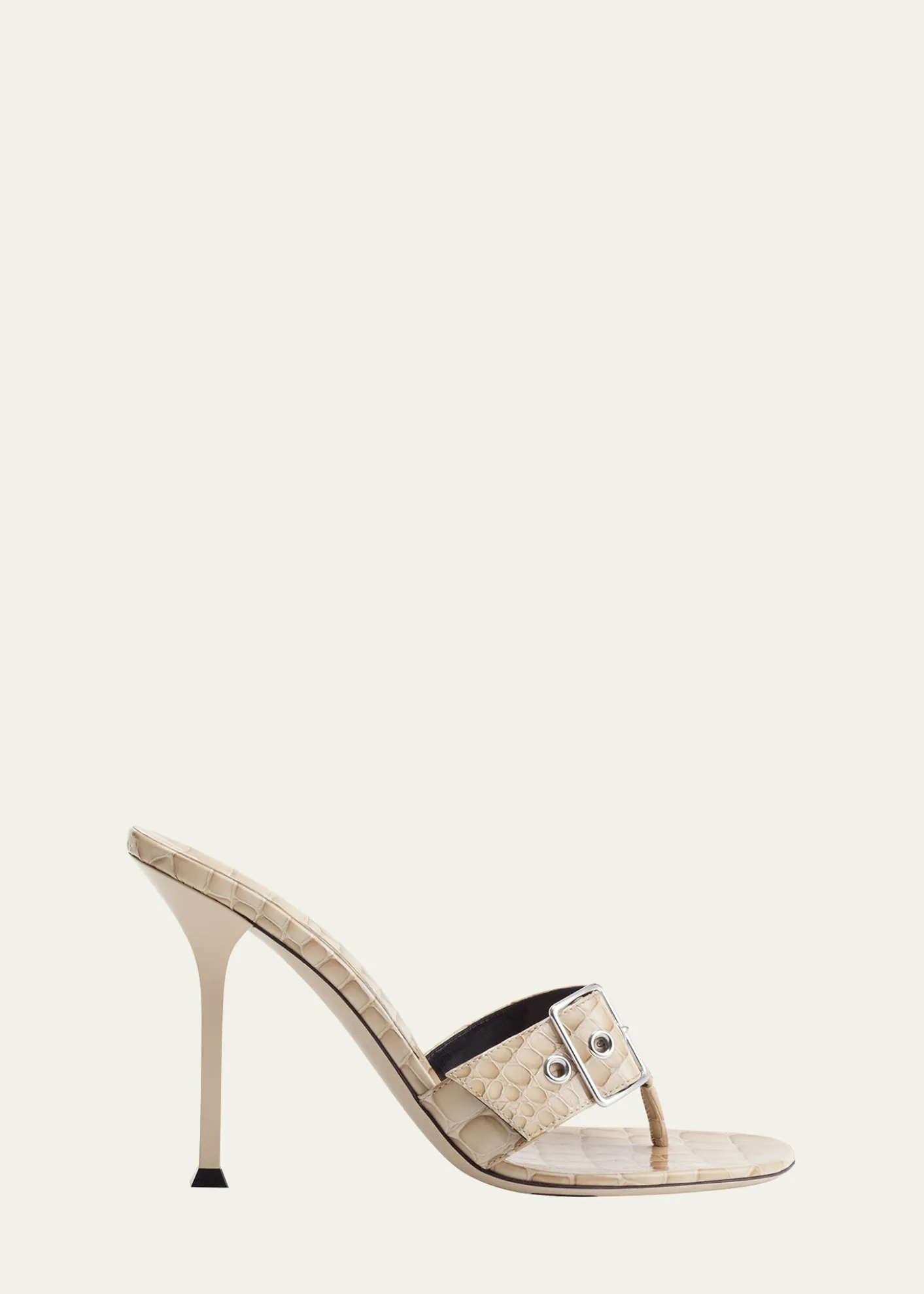 ChristenHelix Croco Buckle Thong Sandals