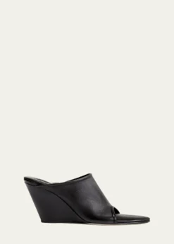 ChristenStretch Leather Wedge Slide Sandals