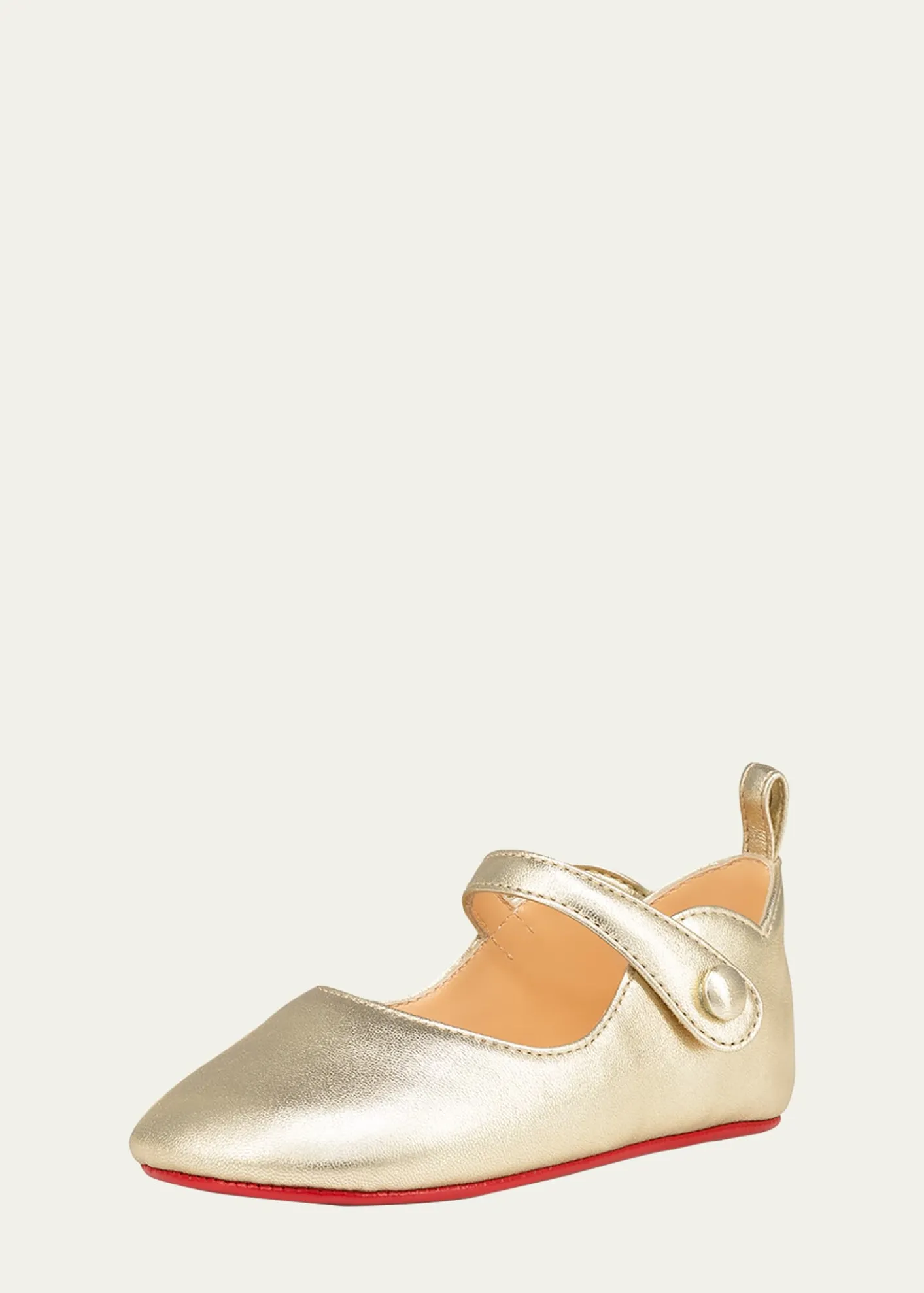 Christian LouboutinGirl's Love Chick Metallic Leather Ballerina Shoes, Baby
