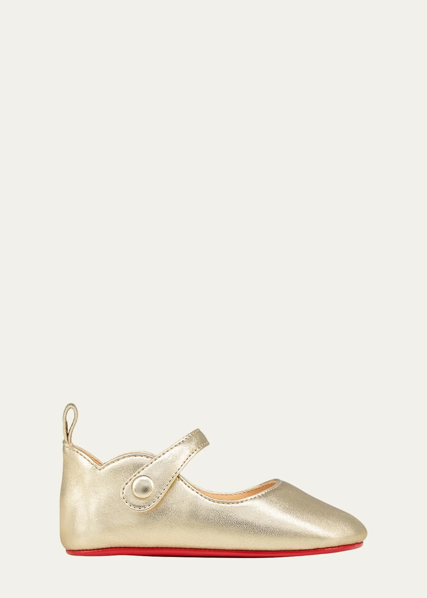 Christian LouboutinGirl's Love Chick Metallic Leather Ballerina Shoes, Baby