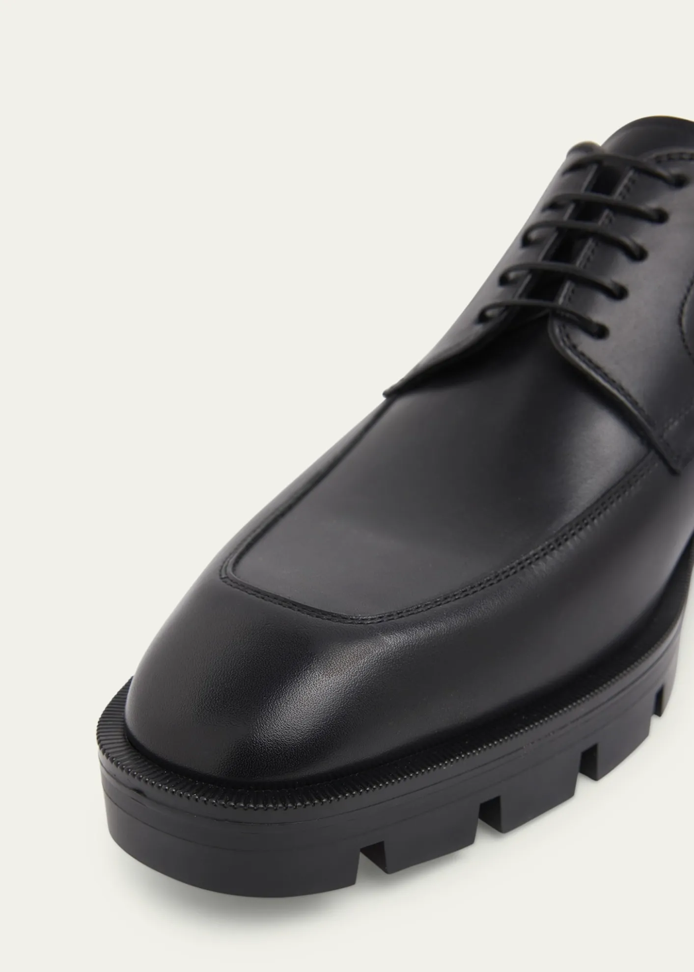Christian LouboutinMen's Davisol Lion Leather Lug-Sole Derby Shoes