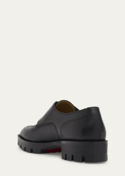 Christian LouboutinMen's Davisol Lion Leather Lug-Sole Derby Shoes