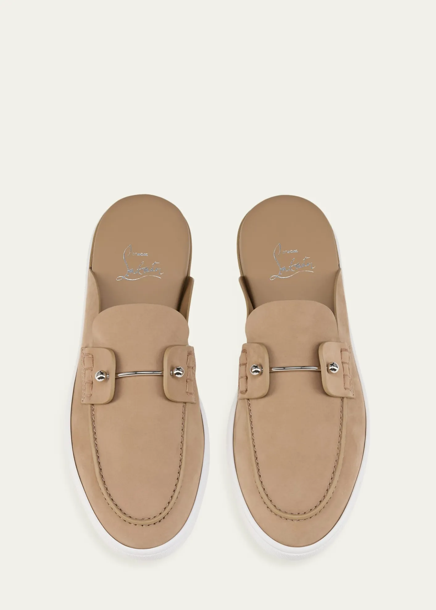 Christian LouboutinDonna Nubuck Leather Boat Shoe Mules