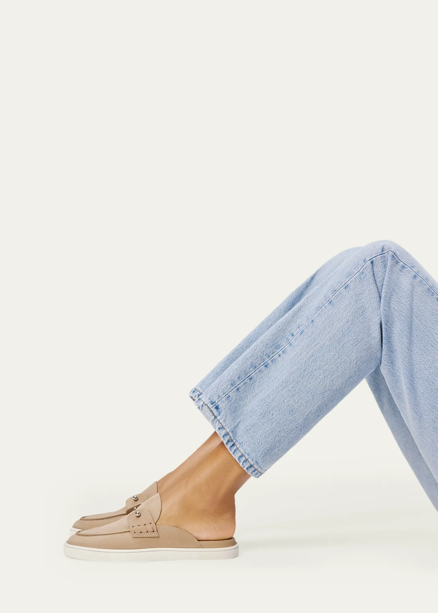 Christian LouboutinDonna Nubuck Leather Boat Shoe Mules