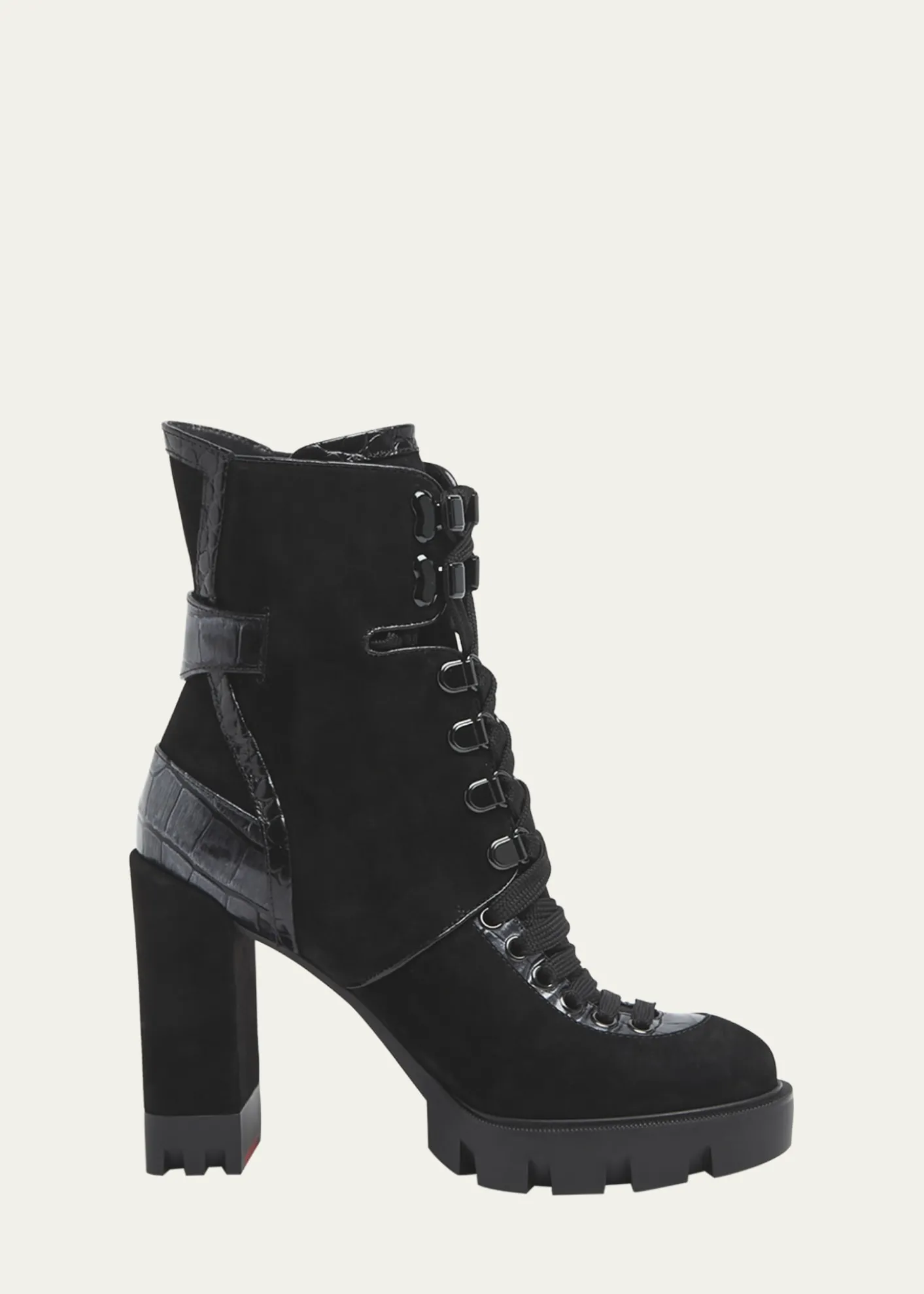 Christian LouboutinMacademia Croco Leather Red Sole Boots