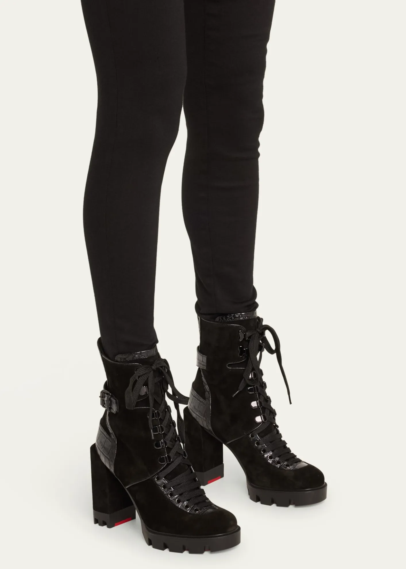 Christian LouboutinMacademia Croco Leather Red Sole Boots