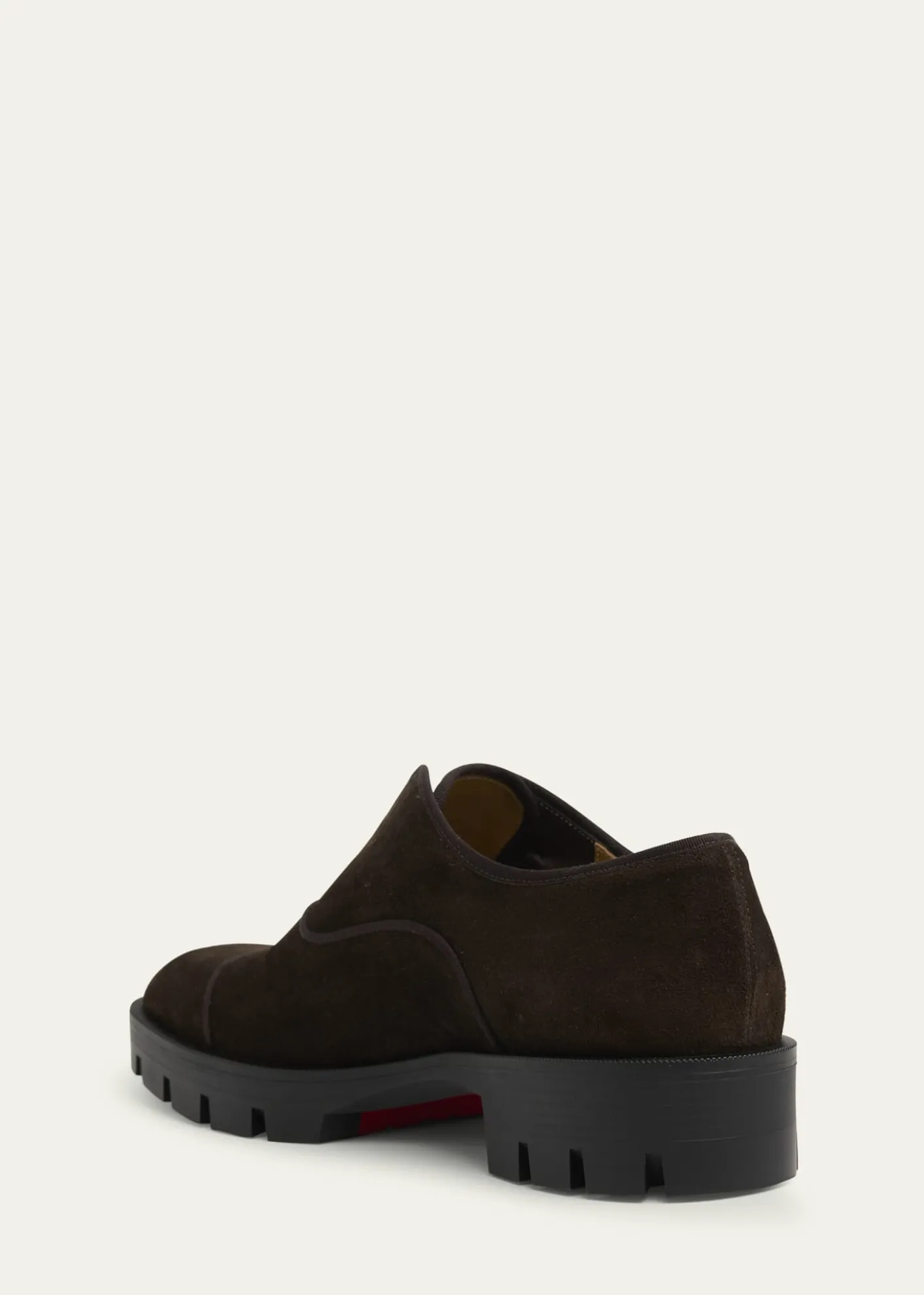 Christian LouboutinMen's Alpha Lion Suede Lug-Sole Slip-On Derby Shoes