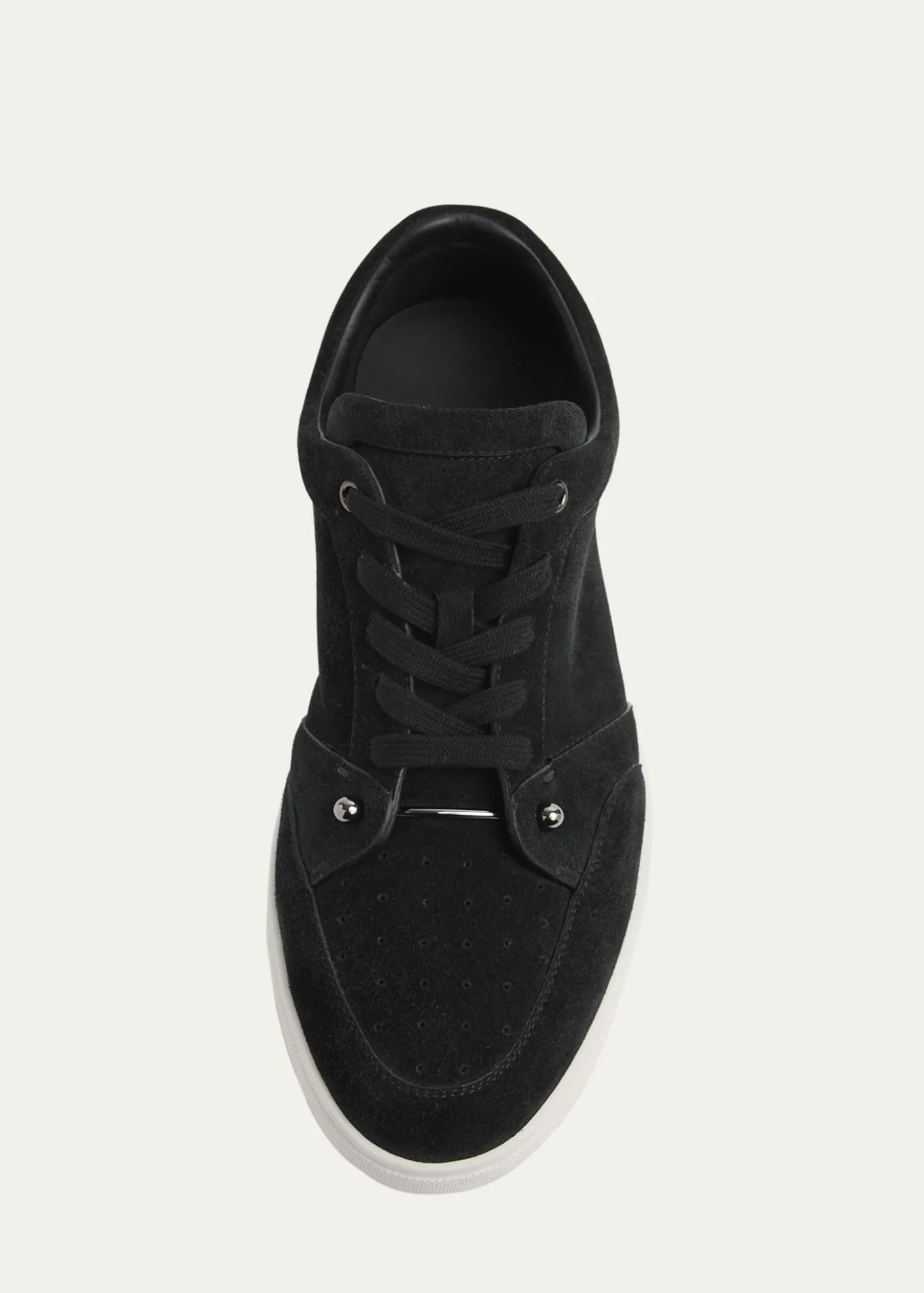 Christian LouboutinMen's Chambelisneak Collar-Pin Suede Low-Top Sneakers