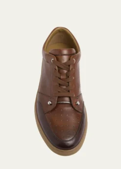 Christian LouboutinMen's Chambelisneak Collar-Pin Leather Low-Top Sneakers