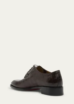 Christian LouboutinMen's Chambeliss Croc-Effect Leather Derby Shoes