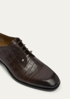 Christian LouboutinMen's Chambeliss Croc-Effect Leather Derby Shoes