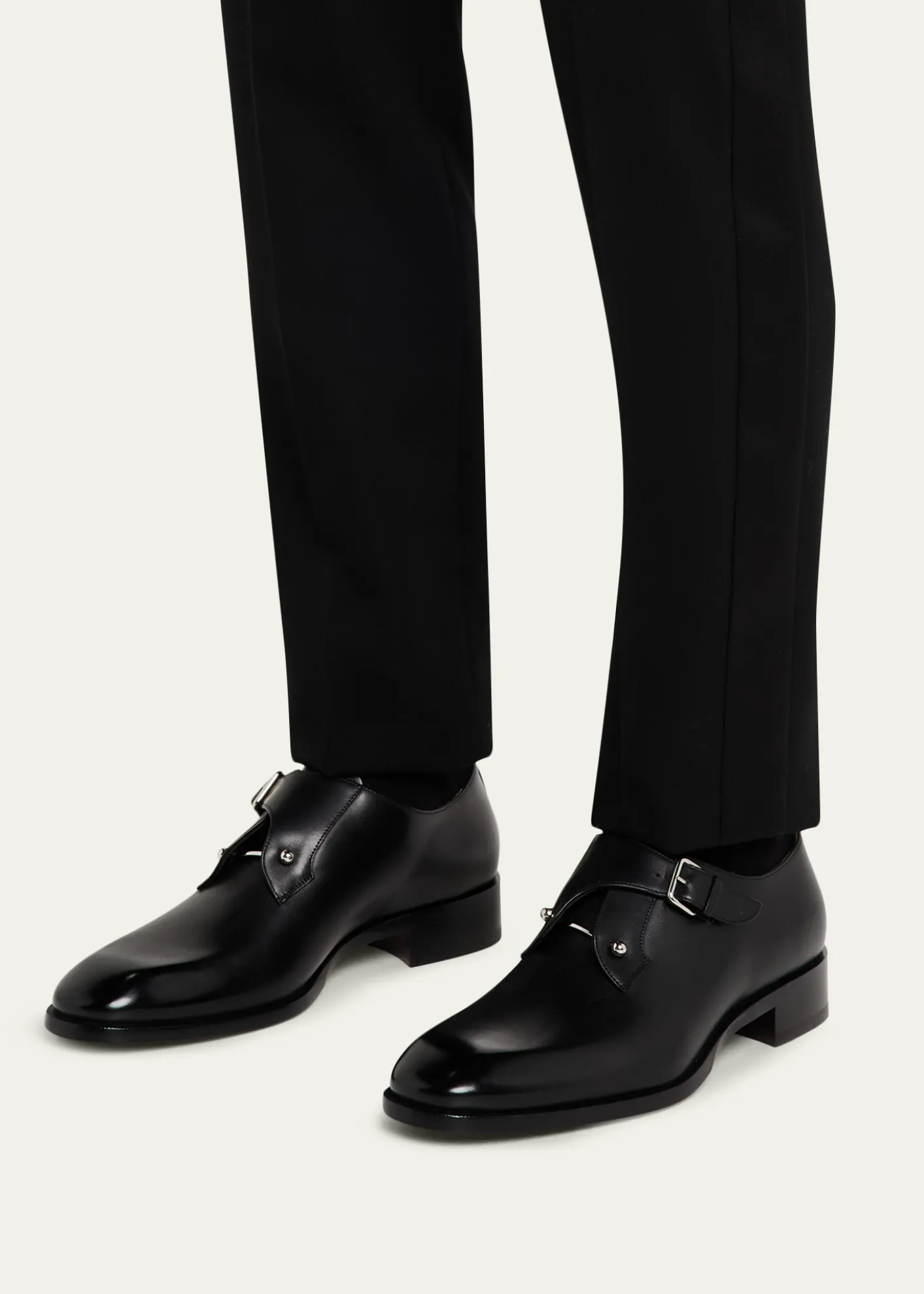 Christian LouboutinMen's Chambeli Monk-Strap Leather Loafers