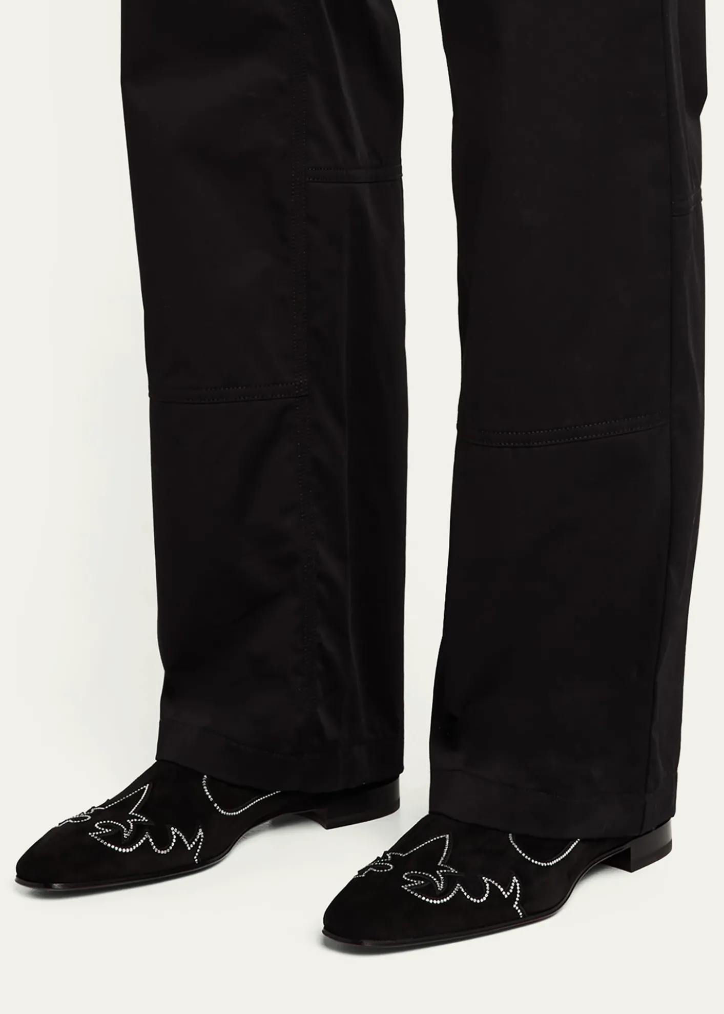 Christian LouboutinMen's Dandysiago Rhinestone and Leather Loafers