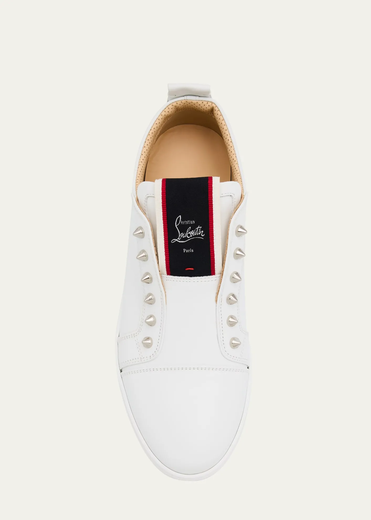 Christian LouboutinMen's F.A.V. Fique A Vontade Spiked Leather Slip-On Sneakers