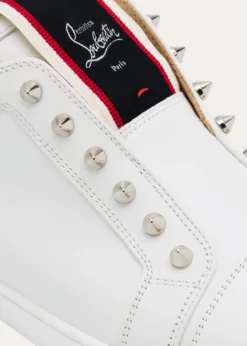 Christian LouboutinMen's F.A.V. Fique A Vontade Spiked Leather Slip-On Sneakers