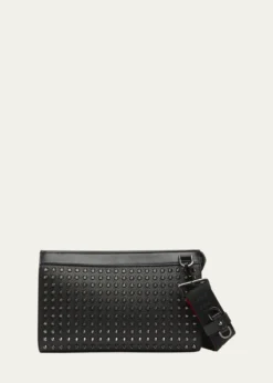 Christian LouboutinMen's Funky Leather Empire Spikes Crossbody Bag