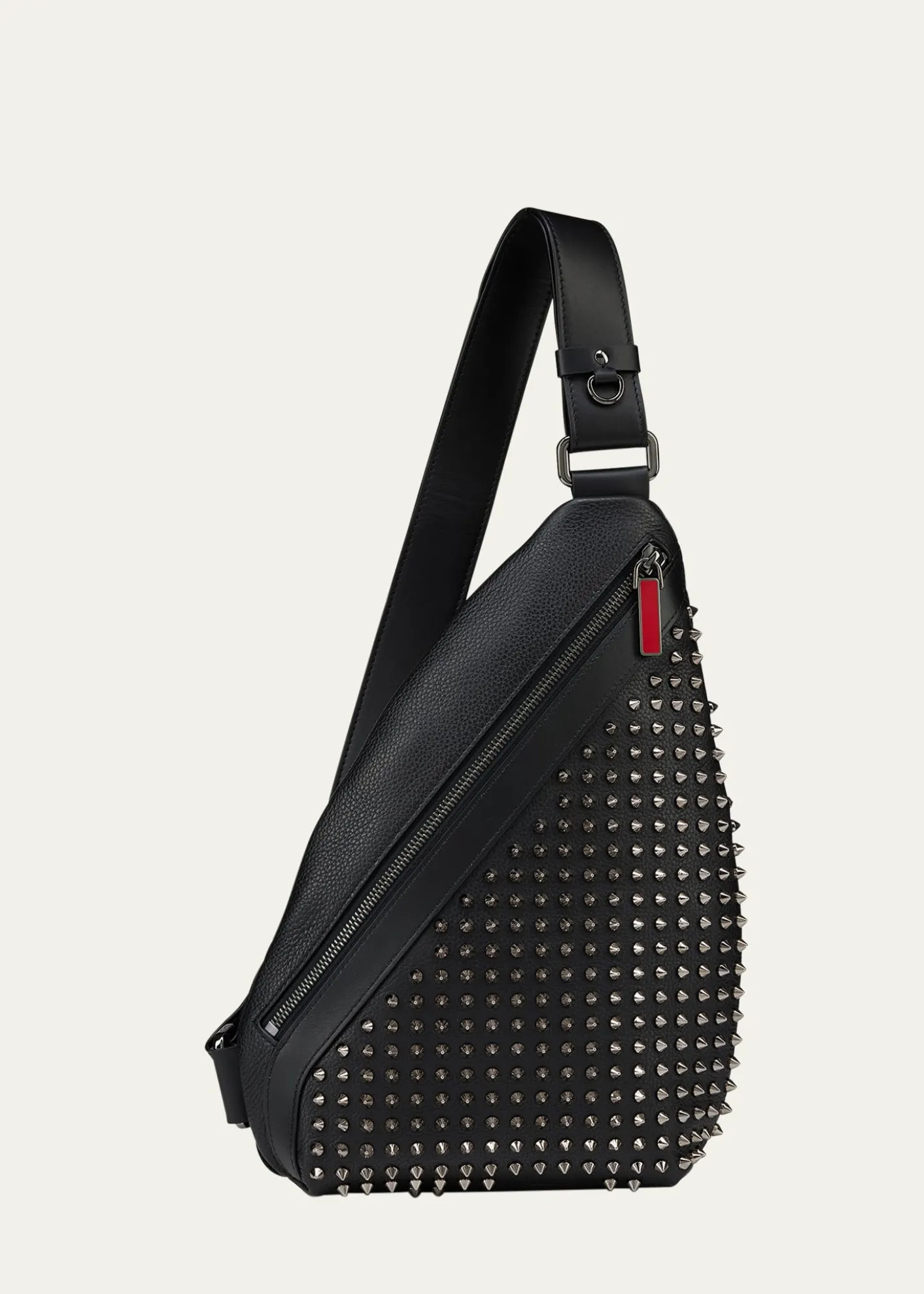 Christian LouboutinMen's Funky Leather Empire Spikes Sling Bag