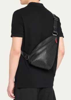 Christian LouboutinMen's Funky Leather Empire Spikes Sling Bag