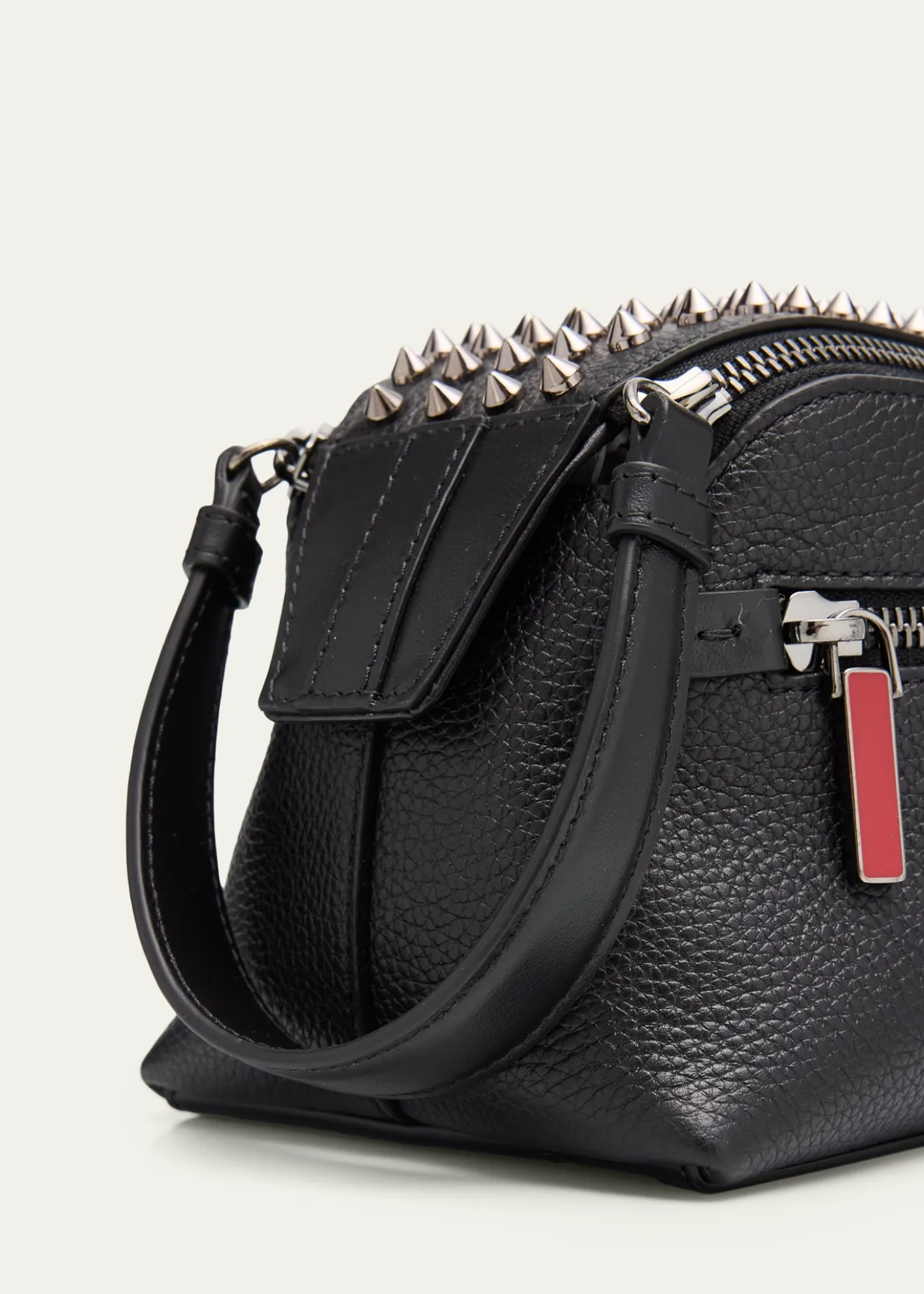 Christian LouboutinMen's Funky Leather Empire Spikes Travel Pouch