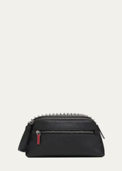 Christian LouboutinMen's Funky Leather Empire Spikes Travel Pouch