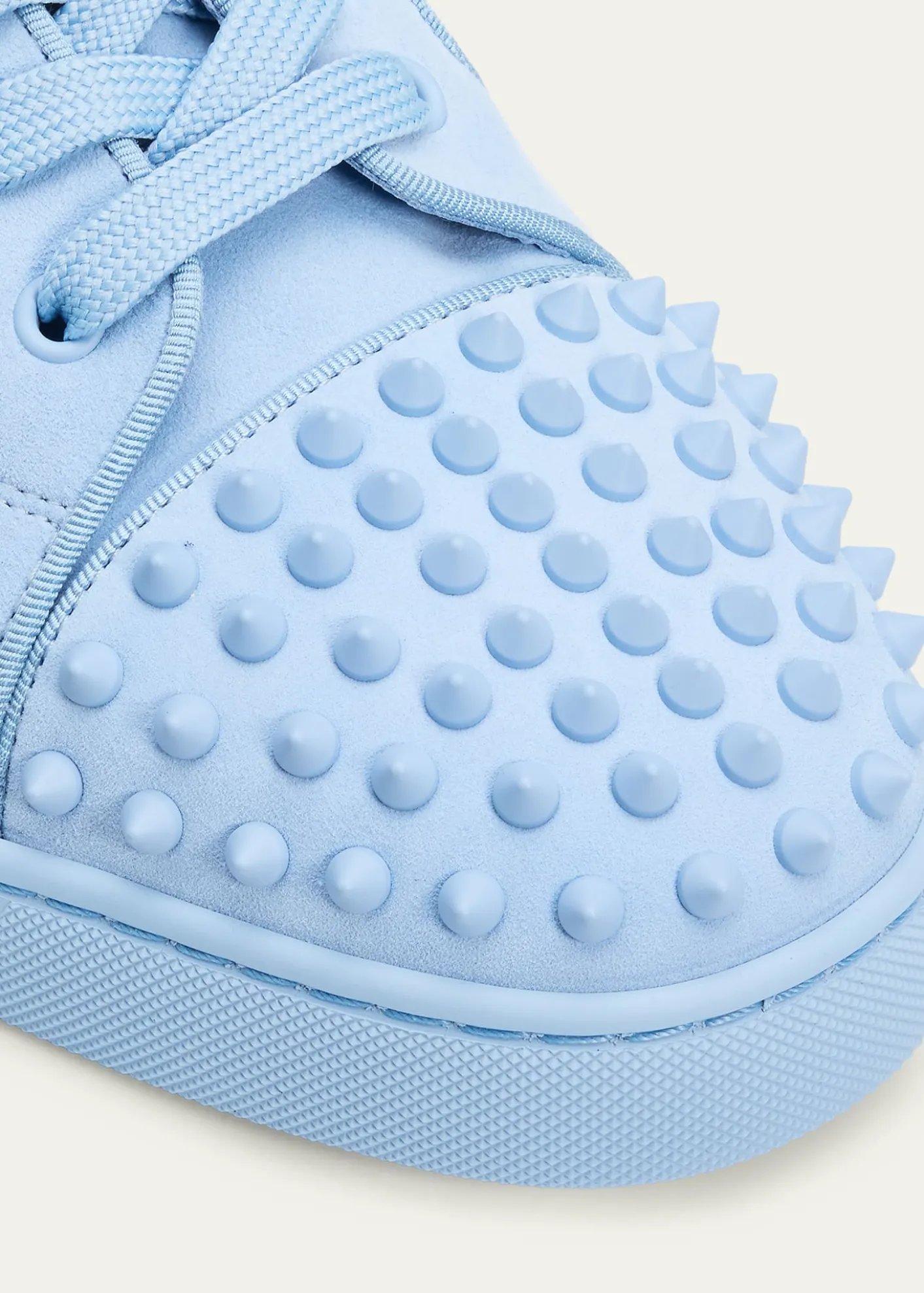 Christian LouboutinMen's Louis Jr Spikes Suede Low-Top Sneakers