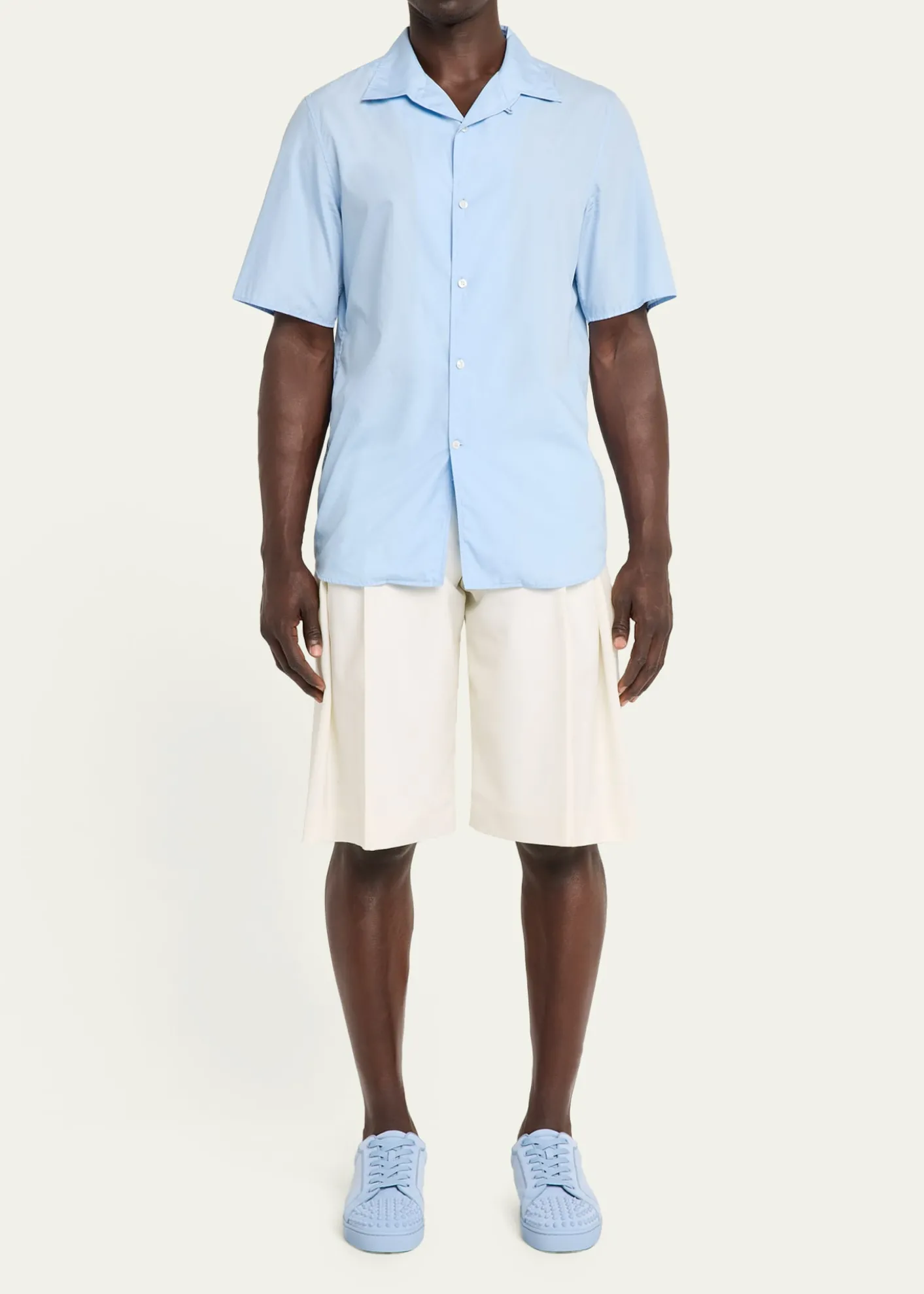 Christian LouboutinMen's Louis Jr Spikes Suede Low-Top Sneakers