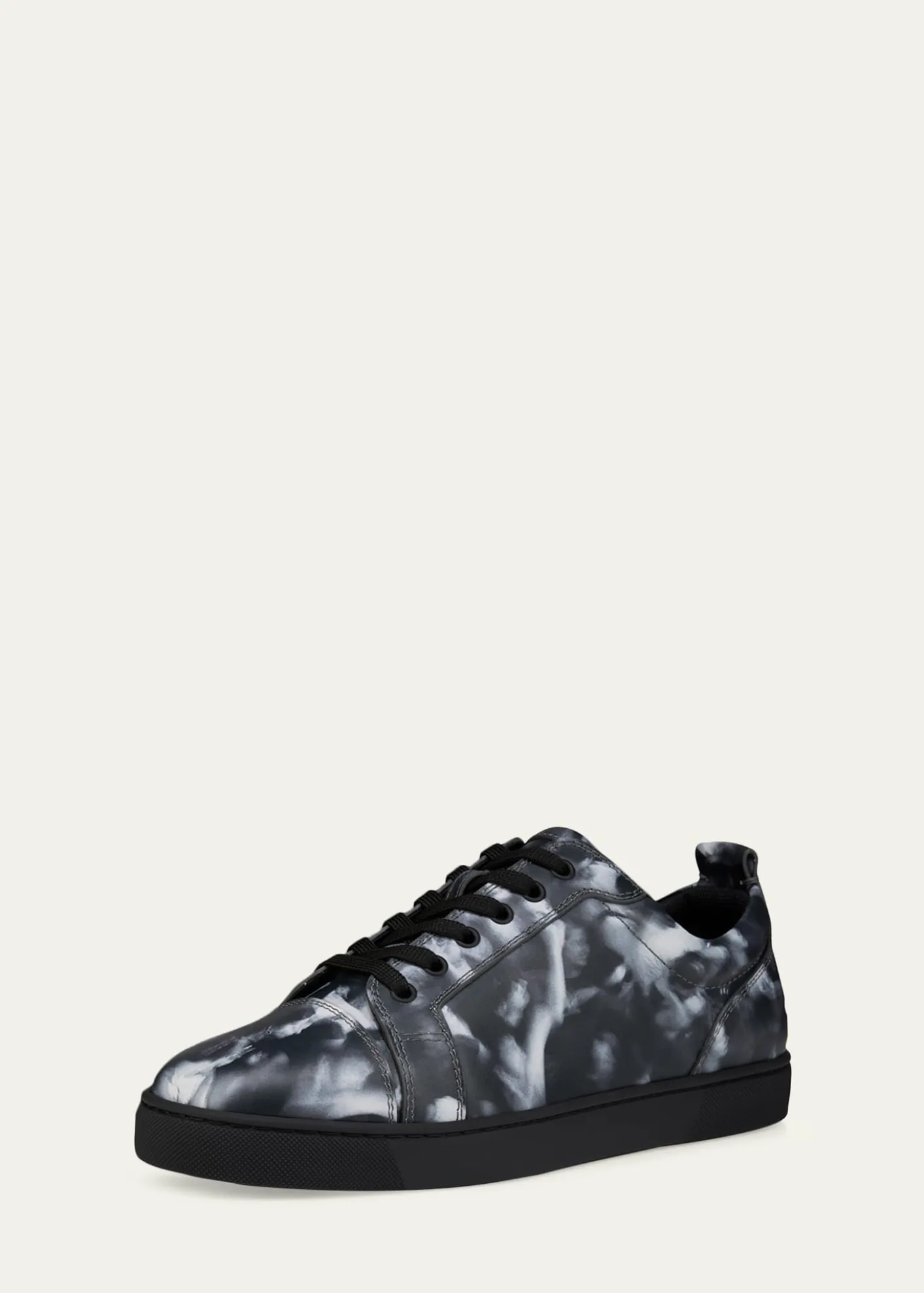 Christian LouboutinMen's Louis Jr Canopee Leather Low-Top Sneakers