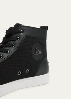 Christian LouboutinMen's Louis Textile and Leather Red-Sole High-Top Sneakers