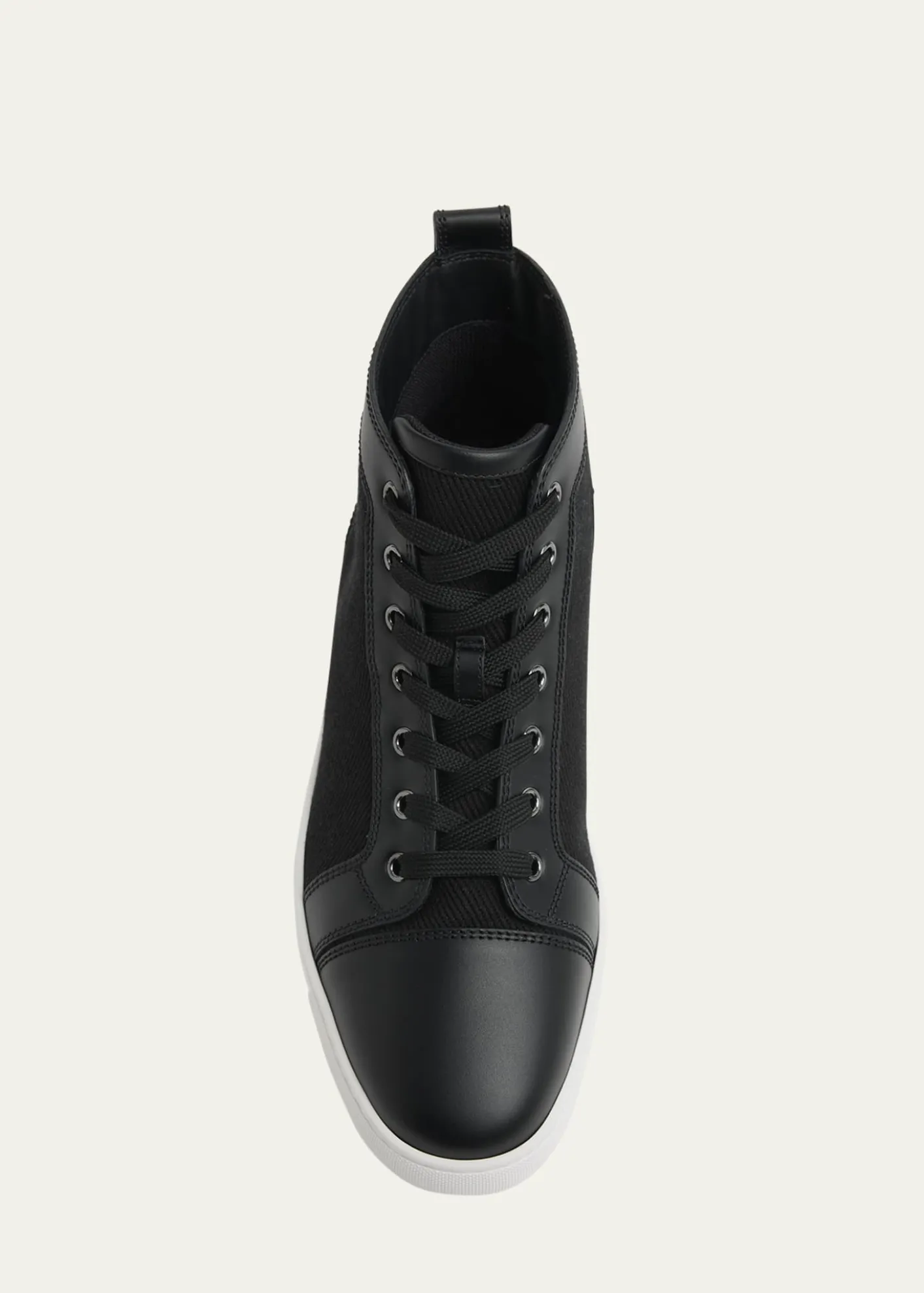 Christian LouboutinMen's Louis Textile and Leather Red-Sole High-Top Sneakers