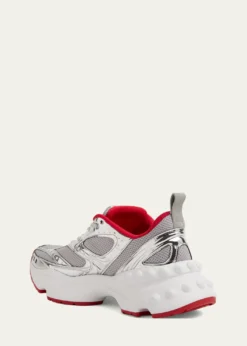 Christian LouboutinMen's So Flo Mesh & Metallic Leather Runner Sneakers