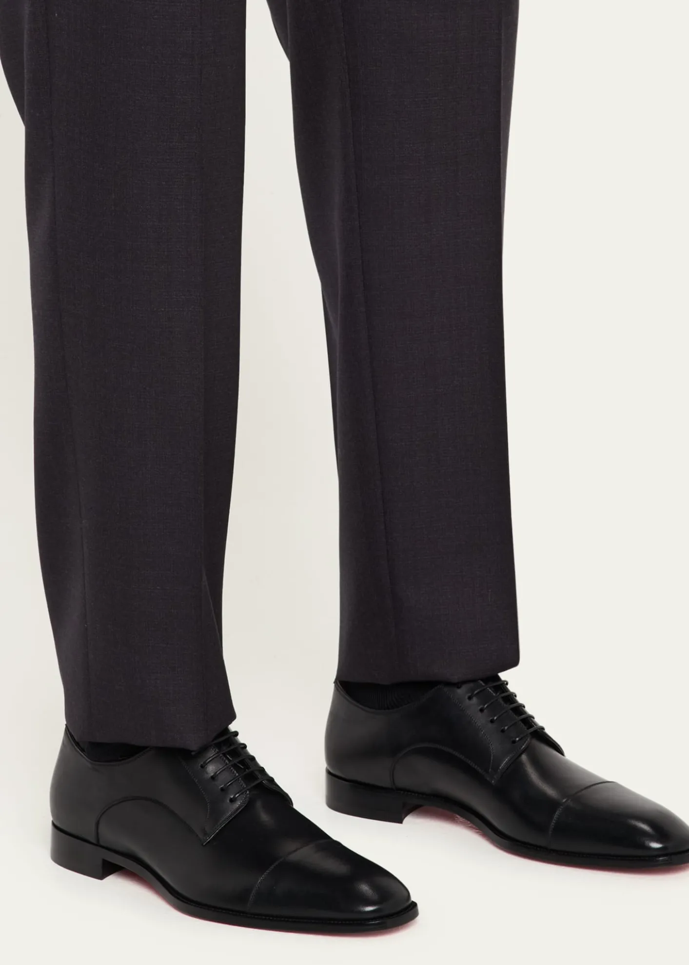 Christian LouboutinMen's Top 5 Leather Derby Shoes with Everlasting Red Sole