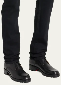 Christian LouboutinMen's Trapman Red Sole Leather Combat Boots