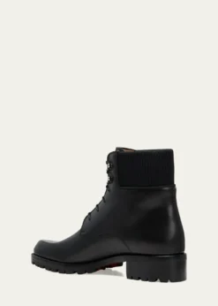 Christian LouboutinMen's Trapman Red Sole Leather Combat Boots