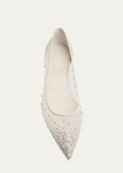 Christian LouboutinMiss Z Degrastra Embellished Mesh Red Sole Ballerina Flats