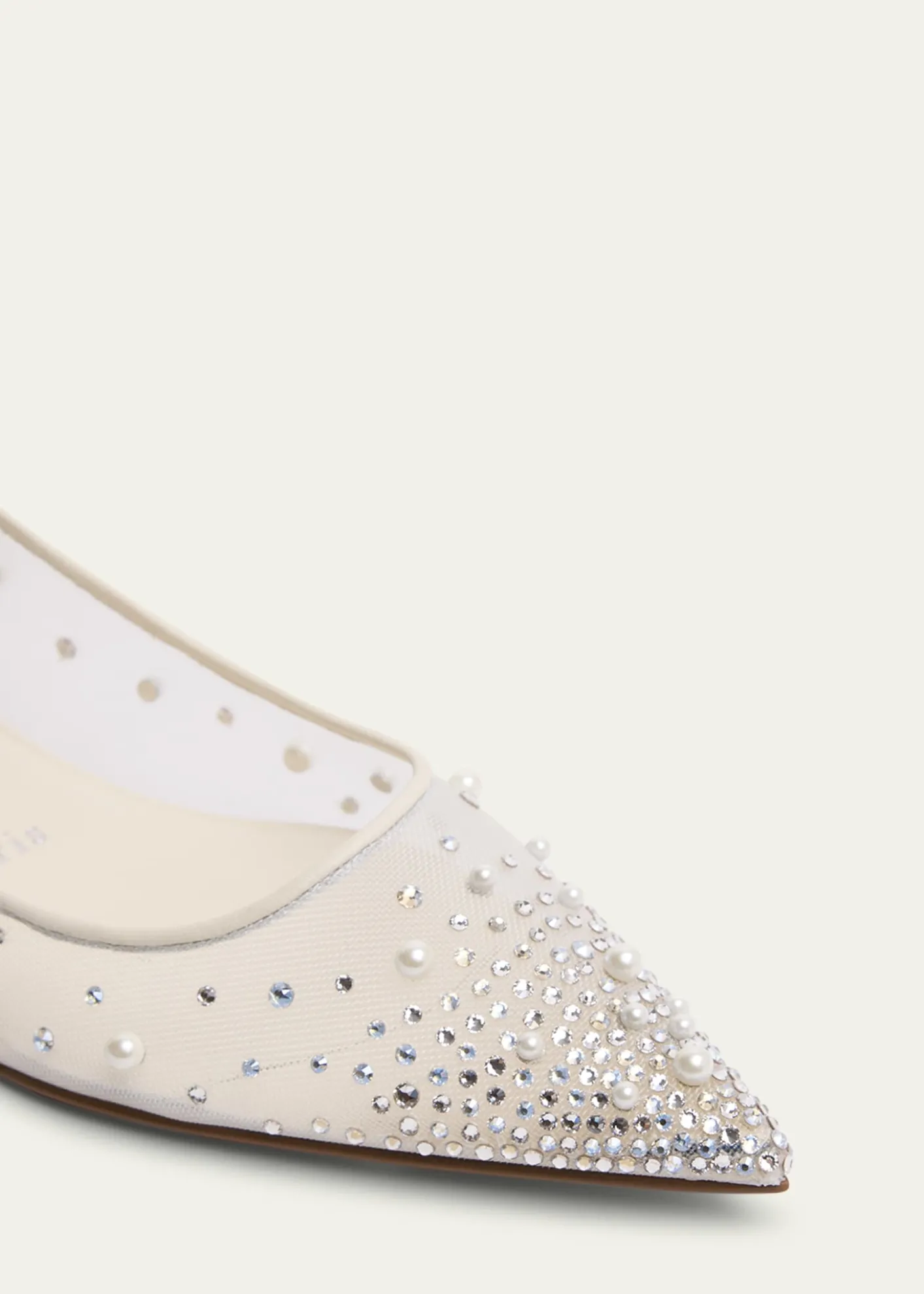 Christian LouboutinMiss Z Degrastra Embellished Mesh Red Sole Ballerina Flats