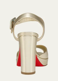 Christian Louboutin100mm Cora Metallic Nappa Leather Platform Sandals