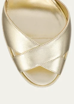 Christian Louboutin100mm Cora Metallic Nappa Leather Platform Sandals