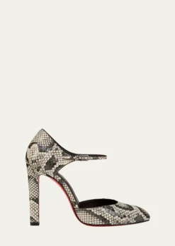 Christian Louboutin100mm Fanny Demie Snake-Embossed Leather Pumps