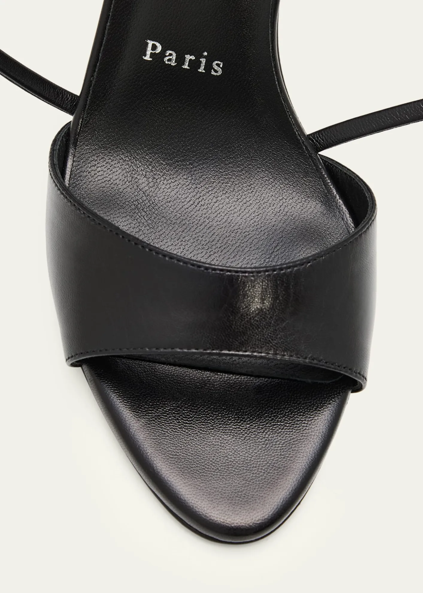 Christian Louboutin100mm Fanny Randa Leather Ankle-Tie Sandals