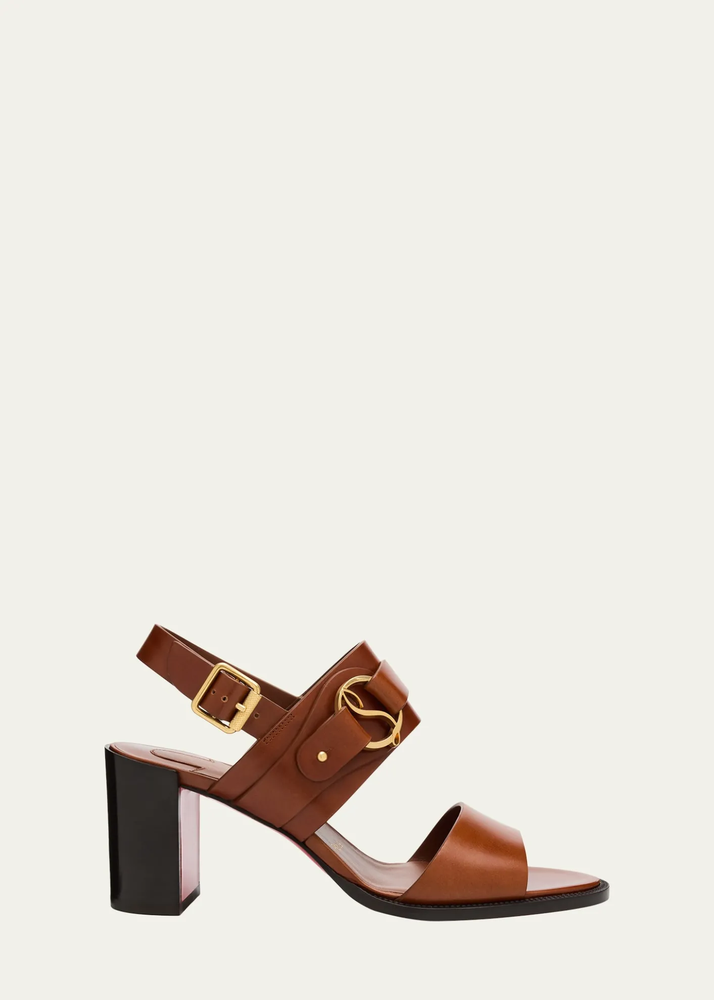 Christian Louboutin70mm Her in Roma Leather Block-Heel Sandals