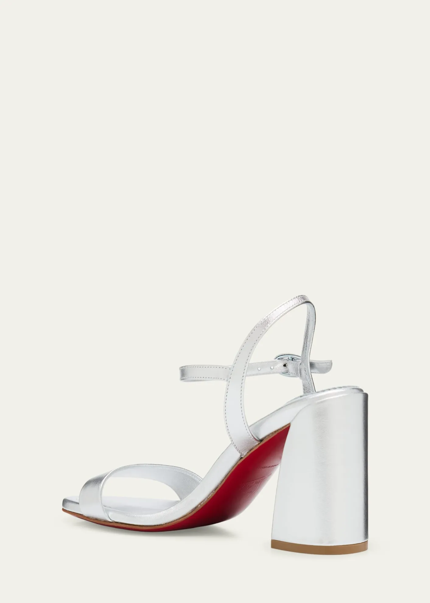 Christian Louboutin85mm Jane Metallic Leather Ankle-Strap Sandals